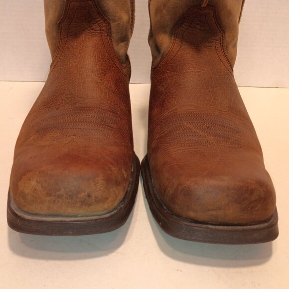 ARIAT "Rambler" Men's Size 11D Pull-on Western Boot Square Toe Brown Leather - Picture 8 of 14